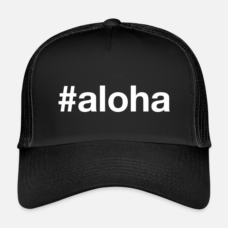 ALOHA Hashtag - Kinder Trucker-Cap - Schwarz/Schwarz