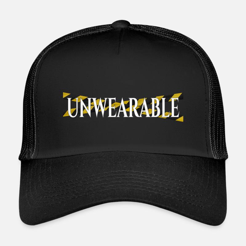 Untragbar – Statement-Design mit Warnband - Kinder Trucker-Cap - Schwarz/Schwarz
