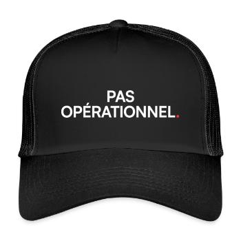 Not operational, humor, tired, at work - Kids’ Trucker Cap - black/black - Front