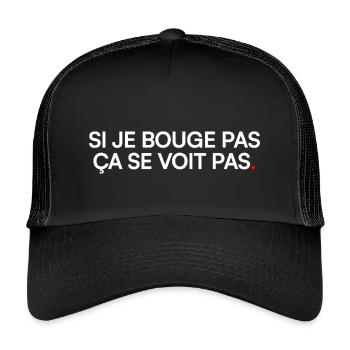 IF I DON'T MOVE, YOU CAN'T SEE IT. | Humor - Kids’ Trucker Cap - black/black - Front