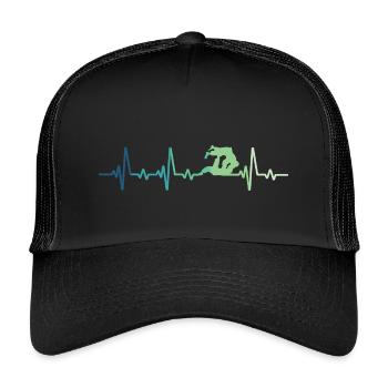 Jiu Jitsu Heartbeat Jiu-Jitsu - Kids’ Trucker Cap - black/black - Front