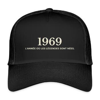 1969 : L'année où les légendes sont nées - Casquette trucker enfant - noir/noir - Devant