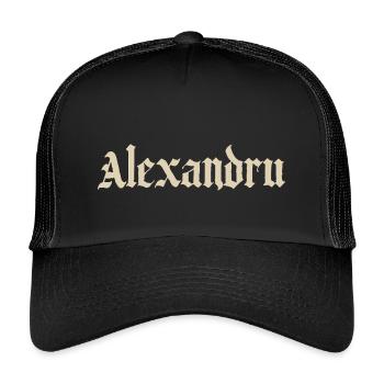 Alexandru Gothic Monogram - Kids’ Trucker Cap - black/black - Front