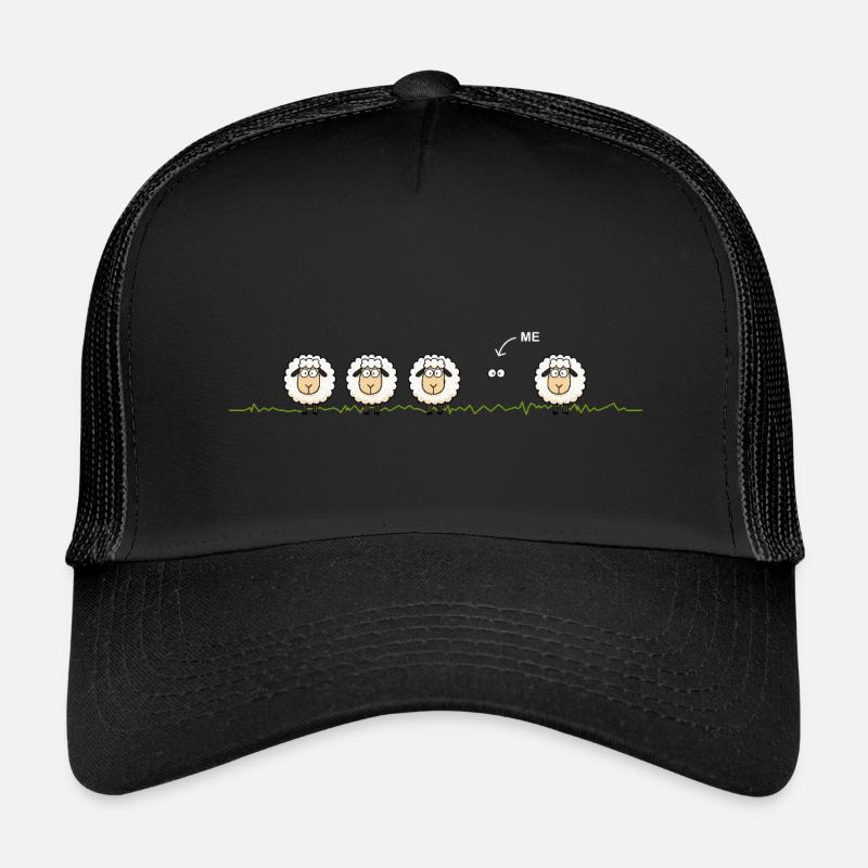 Black Sheep – Illustration - Kids’ Trucker Cap - black/black