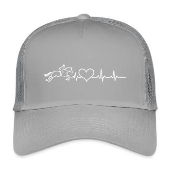 Horses Heartbeat – Show Jumping Equestrian Sports - Kids’ Trucker Cap - light grey - Front