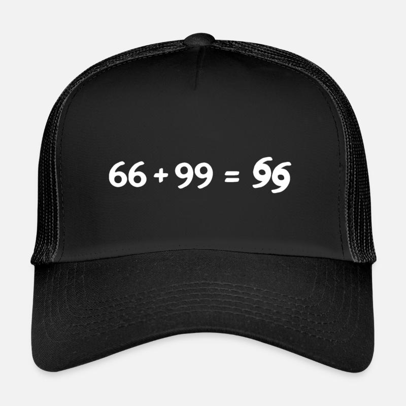 66 + 99 weiß - Kinder Trucker-Cap - Schwarz/Schwarz