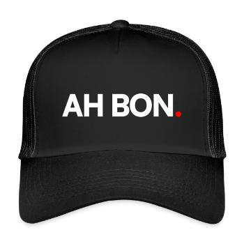 AH WELL | Minimalist humor expression - Kids’ Trucker Cap - black/black - Front