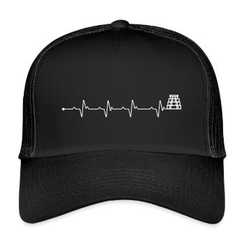 Herzschlag Mesoamerikanische Pyramiden - Kinder Trucker-Cap - Schwarz/Schwarz - Vorne