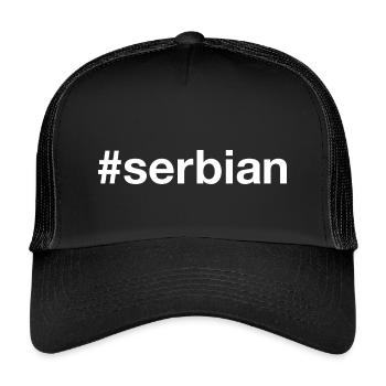 SERBE Serbie Serbie Hashtag - Casquette trucker enfant - noir/noir - Devant