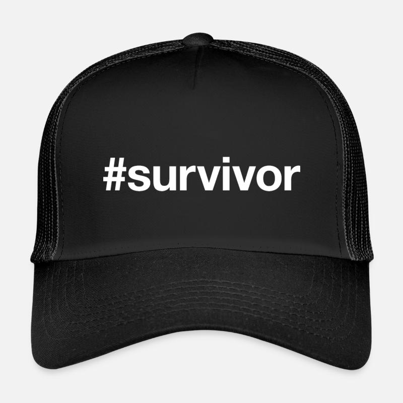 SURVIVOR Hashtag - Kinder Trucker-Cap - Schwarz/Schwarz