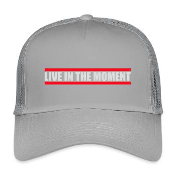 Live In The Moment Achtsamkeit Präsenz Bewusstsein - Kinder Trucker-Cap - Hellgrau - Vorne