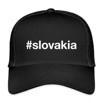 SLOVAKIA Hashtag Slowakei - Kinder Trucker-Cap - Schwarz/Schwarz - Vorne