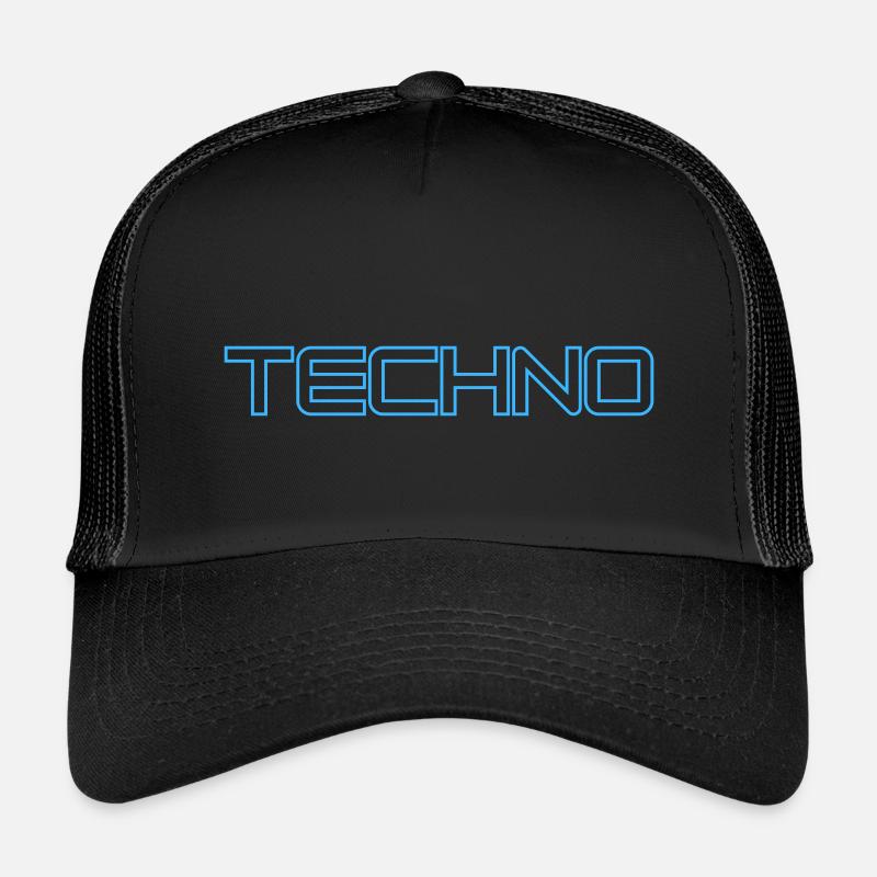 Futuristic techno design with neon lines Kids’ Trucker Cap