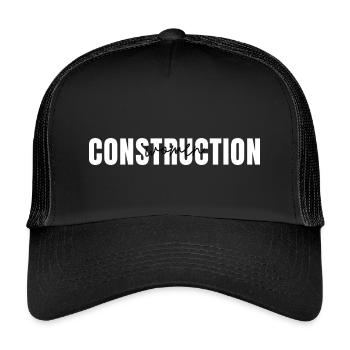 Abschlussgeschenk für Frauen im Bauwesen/Ingenieurwesen - Kinder Trucker-Cap - Schwarz/Schwarz - Vorne