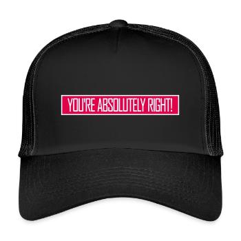 You're Absolutely Right Lustig Sarkastisch KI Logo - Kinder Trucker-Cap - Schwarz/Schwarz - Vorne
