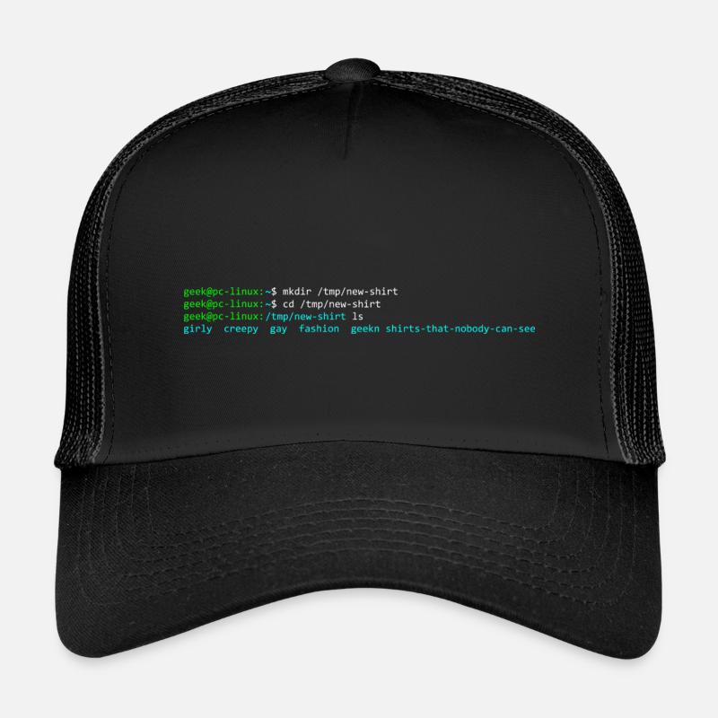 Linux terminal - Kids’ Trucker Cap - black/black