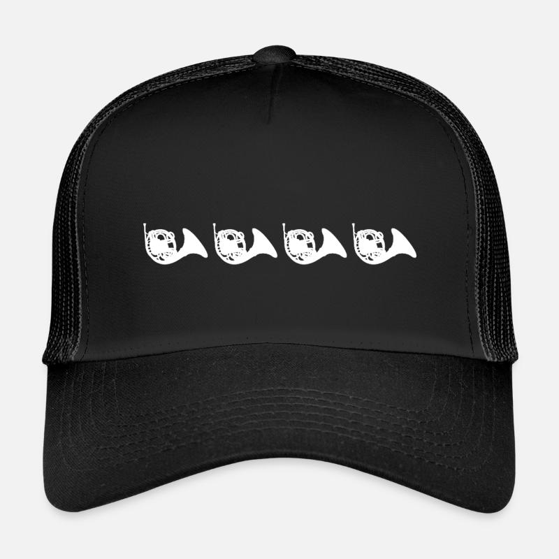Retro Waldhörner - Kinder Trucker-Cap - Schwarz/Schwarz