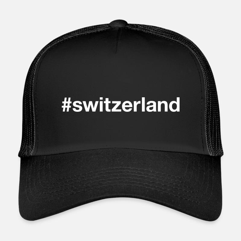 SWITZERLAND Schweiz - Kinder Trucker-Cap - Schwarz/Schwarz