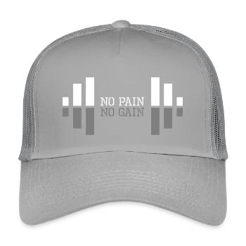 no pain no gain fitness - Kids’ Trucker Cap - light grey - Front