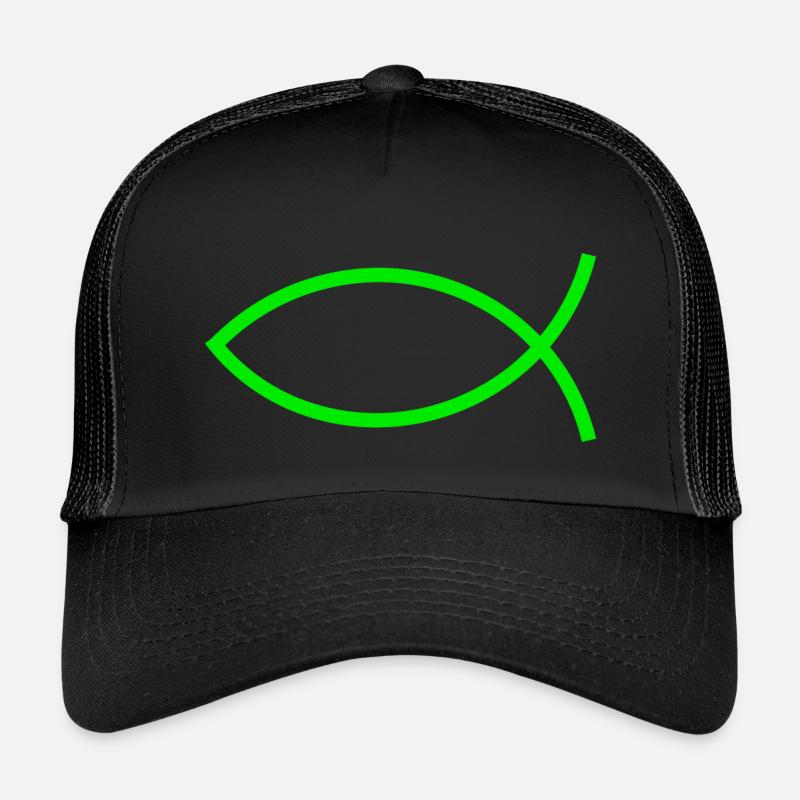 Jesus fish green Ichthys fish fish fish Kids’ Trucker Cap