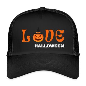 Love halloween - Casquette trucker enfant - noir/noir - Devant