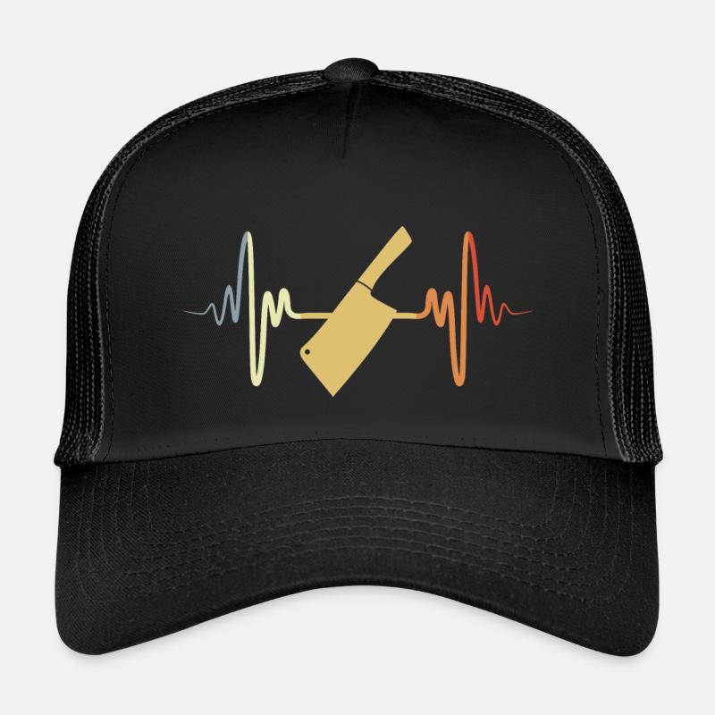 Hackbeil EKG Herzlinie - Kinder Trucker-Cap - Schwarz/Schwarz