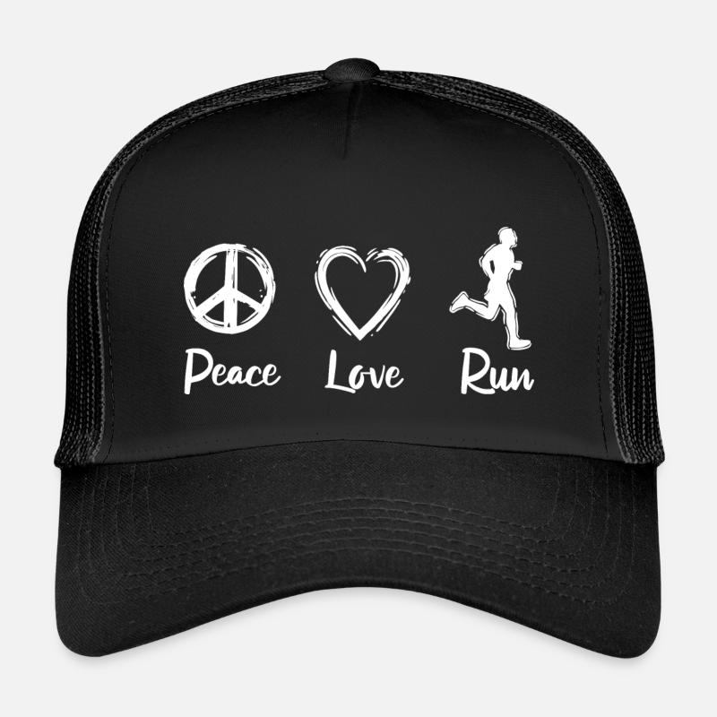 Peace Love Run - Kinder Trucker-Cap - Schwarz/Schwarz
