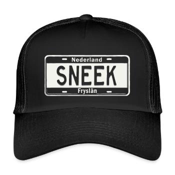 T-Shirt Sneek Hoodie Ijsselmeer Holland - Kinder Trucker-Cap - Schwarz/Schwarz - Vorne