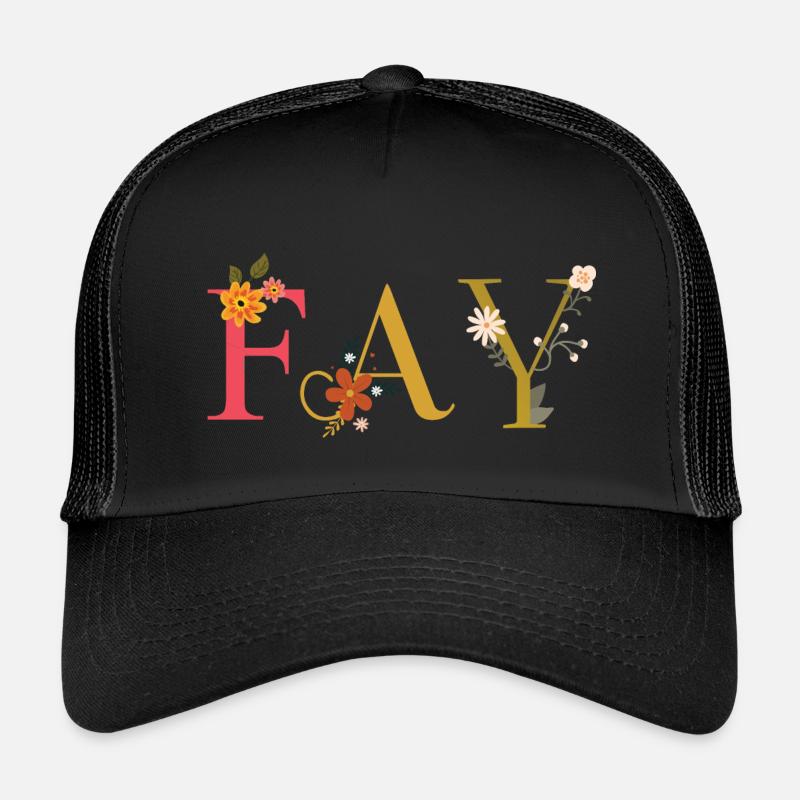 FAY Name mit Blumen geschmückt Kinder Trucker-Cap