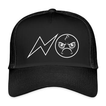NO / Nö / Nein / Niemals / Auf keinen Fall - Kinder Trucker-Cap - Schwarz/Schwarz - Vorne