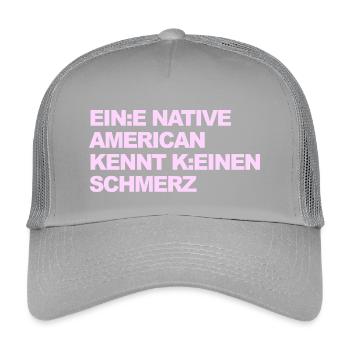 SATIRE WOKE : Un Indien ne connaît pas la douleur - Casquette trucker enfant - gris clair - Devant