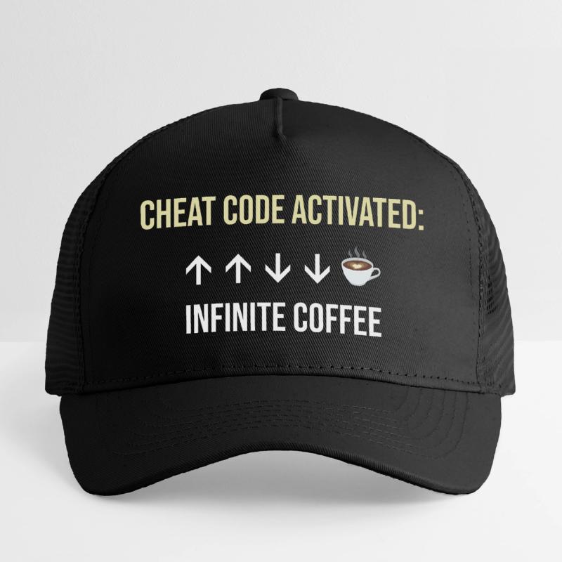Infinite Coffee Active Cheat Code Kids’ Trucker Cap