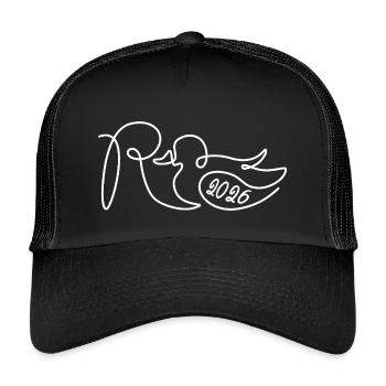 Pension one line - 2026 Finally done - Kids’ Trucker Cap - black/black - Front