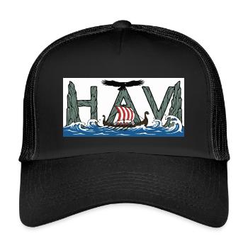 Havets Viking - Le Viking de la mer - Casquette trucker enfant - noir/noir - Devant