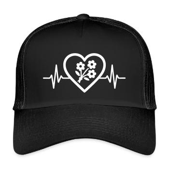 Heart + Florist – Super Florist - Kids’ Trucker Cap - black/black - Front