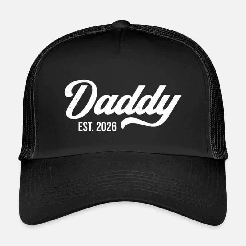 Daddy Est. 2026 - Kinder Trucker-Cap - Schwarz/Schwarz