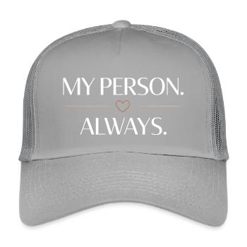 My Person. Always. – Romantischer Herz Spruch - Kinder Trucker-Cap - Hellgrau - Vorne