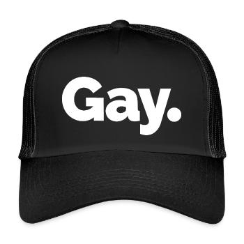 Gay. Pride Bold Typographie - Casquette trucker enfant - noir/noir - Devant