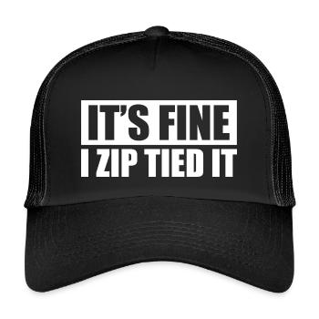 It's fine i zip tied it Car lover car guy mechanic - Kids’ Trucker Cap - black/black - Front