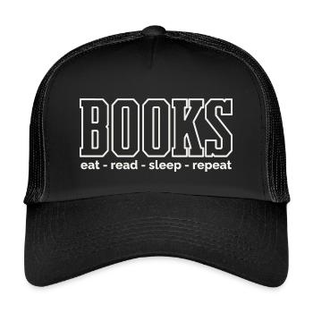 Book Life Rituals: Eating Reading Sleeping - Kids’ Trucker Cap - black/black - Front