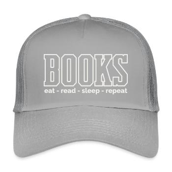 Bücherleben Rituale: Essen Lesen Schlafen - Kinder Trucker-Cap - Hellgrau - Vorne