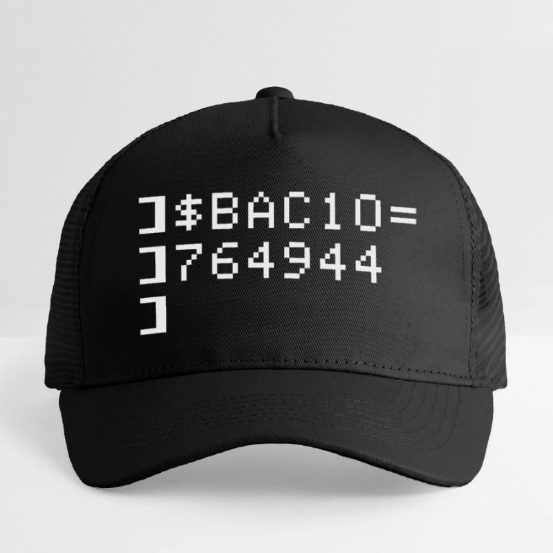 Bacio BAC10 8-bits Esadecimal Code Nerd Pixel Art Casquette trucker enfant