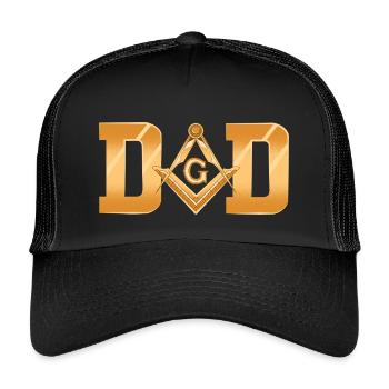 Illuminati Freimaurer - Kinder Trucker-Cap - Schwarz/Schwarz - Vorne