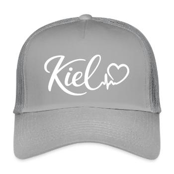 Kiel Heartbeat Heart Hanseatic City of Kiel - Kids’ Trucker Cap - light grey - Front