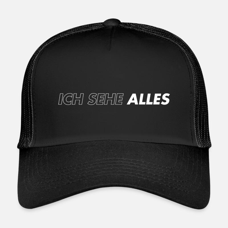 Ich Sehe Alles - Kinder Trucker-Cap - Schwarz/Schwarz
