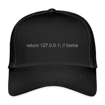 Programmer Nerd IT Joke Developer Home - Kids’ Trucker Cap - black/black - Front
