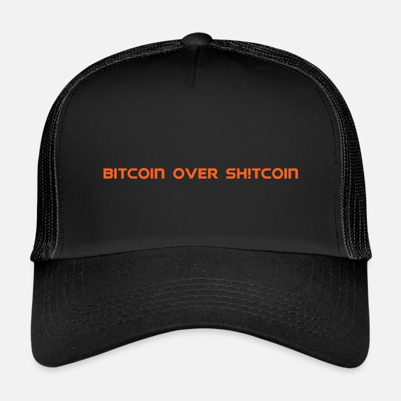 Bitcoin over Sh!tcoin - Kinder Trucker-Cap - Schwarz/Schwarz