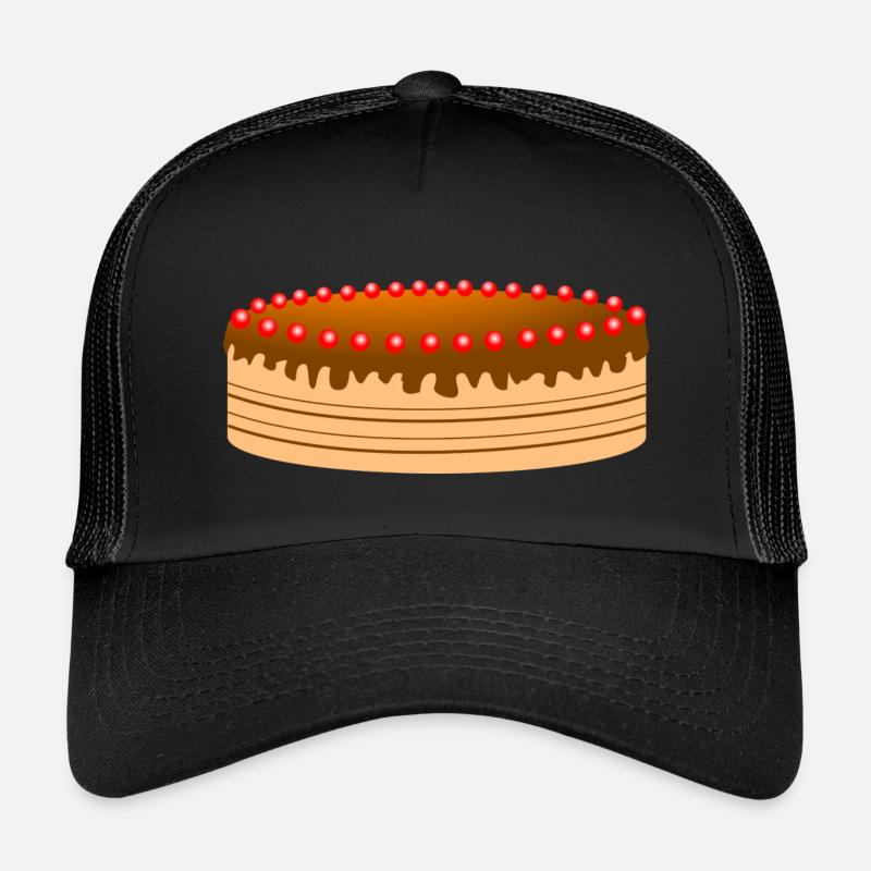 Gâteau au chocolat avec perles de sucre rouge Casquette trucker enfant