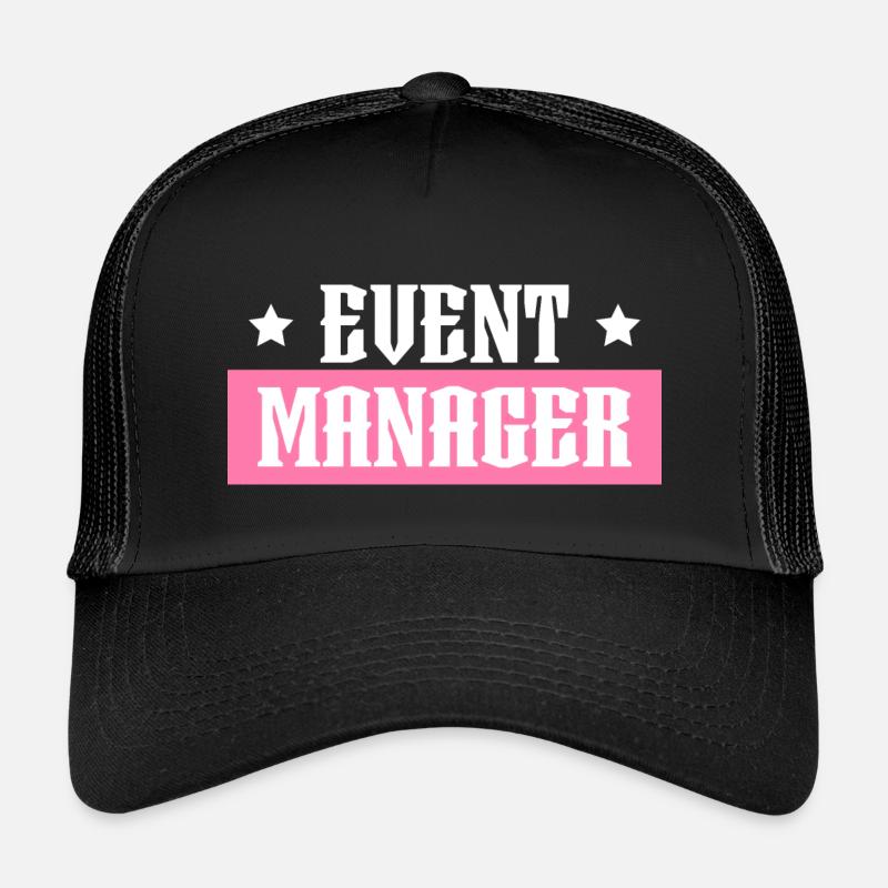 Event Manager rosa tshirt schwarz - Kinder Trucker-Cap - Schwarz/Schwarz