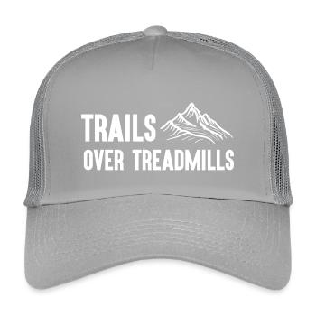 Trailrunning - Trails über Laufbänder - Kinder Trucker-Cap - Hellgrau - Vorne